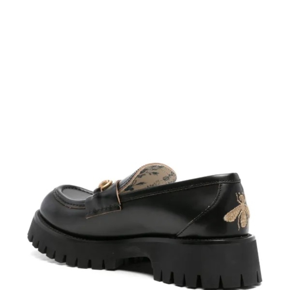 Gucci Black Lug Sole Loafers with Horsebit Size 41.5 - Picture 5 of 16